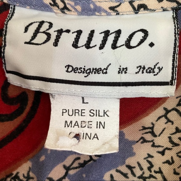 VTG Italian Silk Shirt All Over Print Loud 1990s - Picture 11 of 13